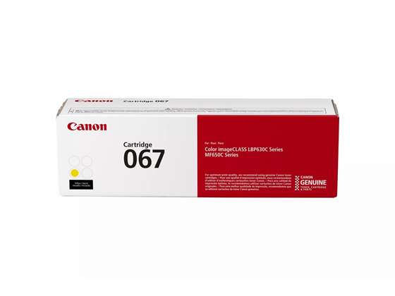 TONER CANON 067H AMARILLO, (RENDIMIENTO APROX. 2,350 PAG) COMPATIBLE CON LBP633CDW, LBP632CDW, MF653CDW, MF654CDW, MF656CDW  (5103C001AA) 