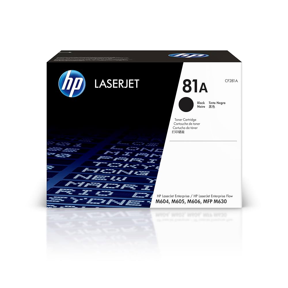TONER HP 81A - CF281A - NEGRO - 10,500 PAGINAS - PARA IMPRESORA LASERJET ENTERPRISE M630F - M630Z - M604DN - M605DN - M605N - M605X - M606DN