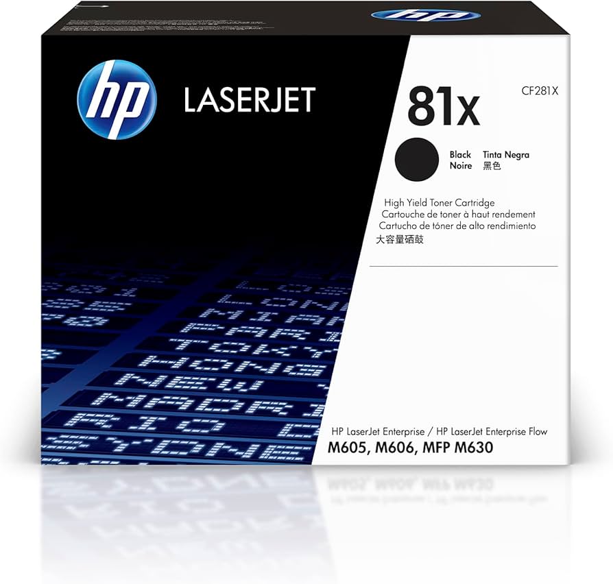 TONER HP 81X - CF281X - NEGRO - ALTO RENDIMIENTO - 25,000 PAGINAS - PARA IMPRESORA LASERJET ENTERPRISE M630F - M630Z - M604DN - M605DN - M605N - M605X - M606DN