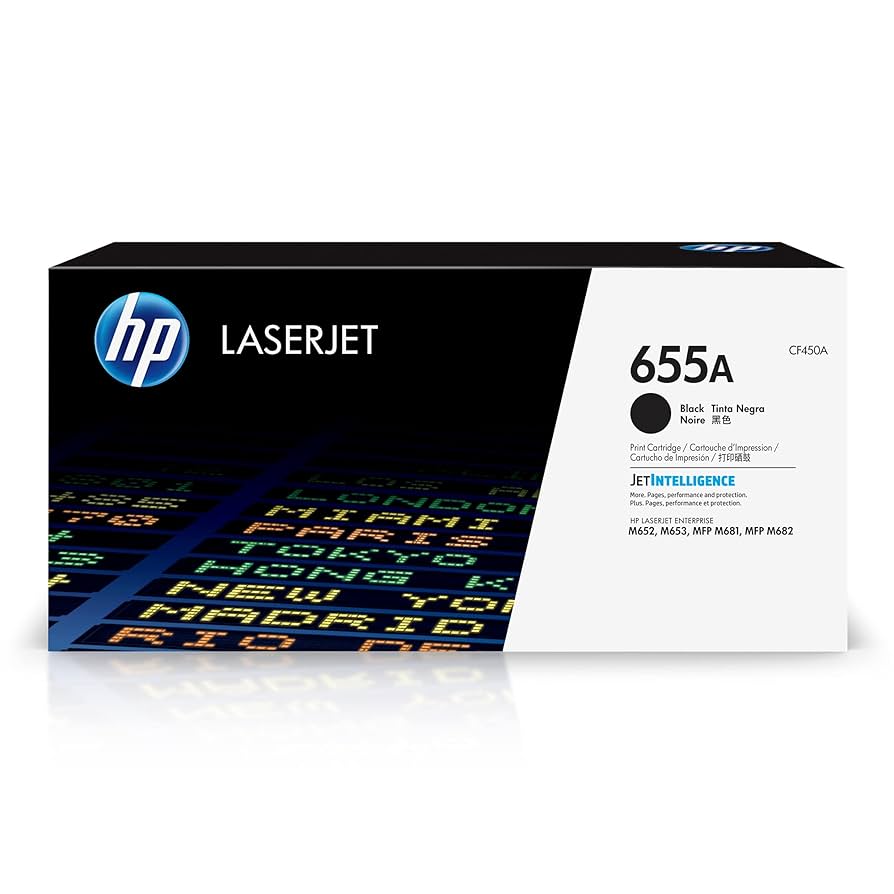 TONER HP 655A - CF450A - NEGRO - 12,500 PAGINAS - PARA IMPRESORA LASERJET COLOR ENTERPRISE M681DH - M682Z - M652DN - M653DN