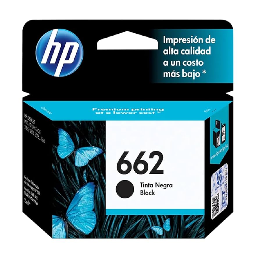 CARTUCHO HP 662 - CZ103AL - NEGRO - 2ML - PARA IMPRESORA DESKJET ADVANTAGE 2515 / 3515 / 3545 / 2545