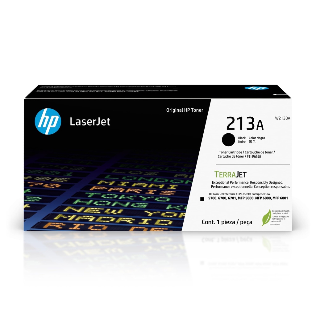 TONER HP 213A - W2130A - BLACK - 3,500 PAGINAS - PARA LASERJET 5700, 6700, 6701, MFP 5800, MFP 6800, MFP 6801 