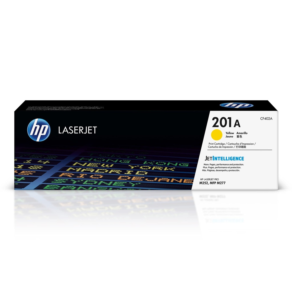 TONER HP 201A - CF402A - AMARILLO - 1,400 PAGINAS - PARA IMPRESORA COLOR LASERJET - M252, M277
