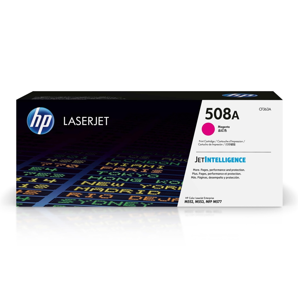 TONER HP 508A - CF363A - MAGENTA - 5,000 PAGINAS - PARA IMPRESORA LASERJET M552/M553/M577