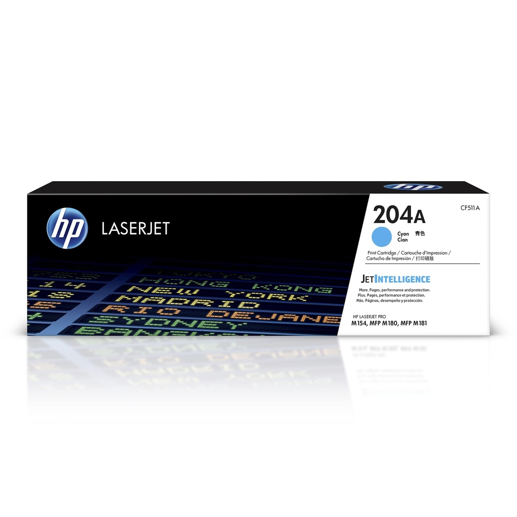 TONER HP 204A - CF511A - CYAN - 900 PAGINAS - PARA IMPRESORA COLOR LASERJET - M180, M154