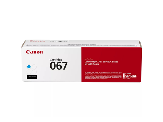 TONER CANON 067 CYAN, (RENDIMIENTO APROX. 1,300 PAG) COMPATIBLE CON LBP633CDW, LBP632CDW, MF653CDW, MF654CDW, MF656CDW   (5101C001AA)