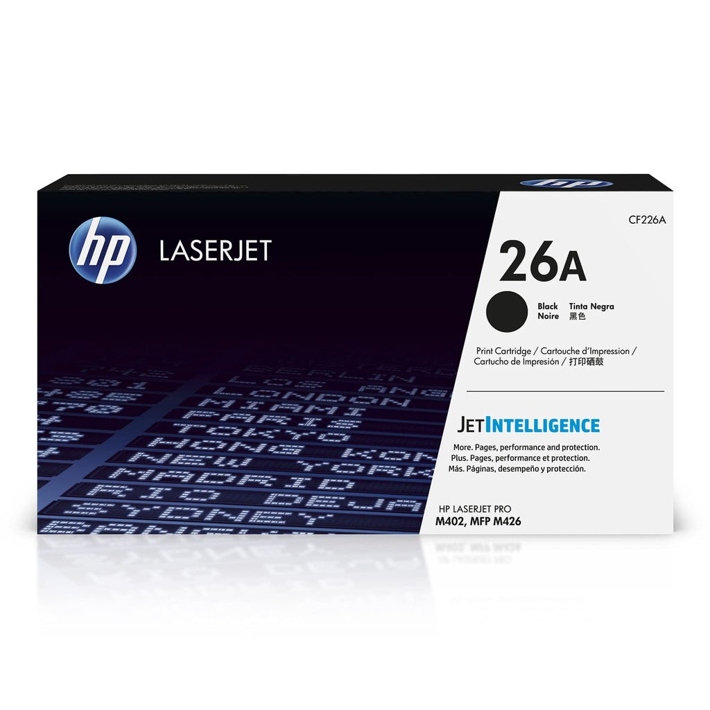 TONER HP 26A - CF226A - NEGRO - 3,100 PAGINAS - PARA IMPRESORA LASERJET M402/M426