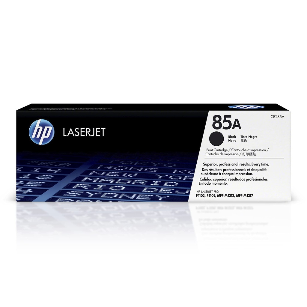 TONER HP 85A - CE285A - NEGRO - 1,600 PAGINAS - PARA IMPRESORA LASERJET - P1102W, M1132, M1212NF