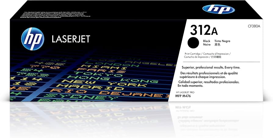 TONER HP 312A - CF380A - NEGRO - 2,400 PAGINAS - PARA IMPRESORA COLOR LASERJET PRO - MFP M476NW, M476DN Y M476DW