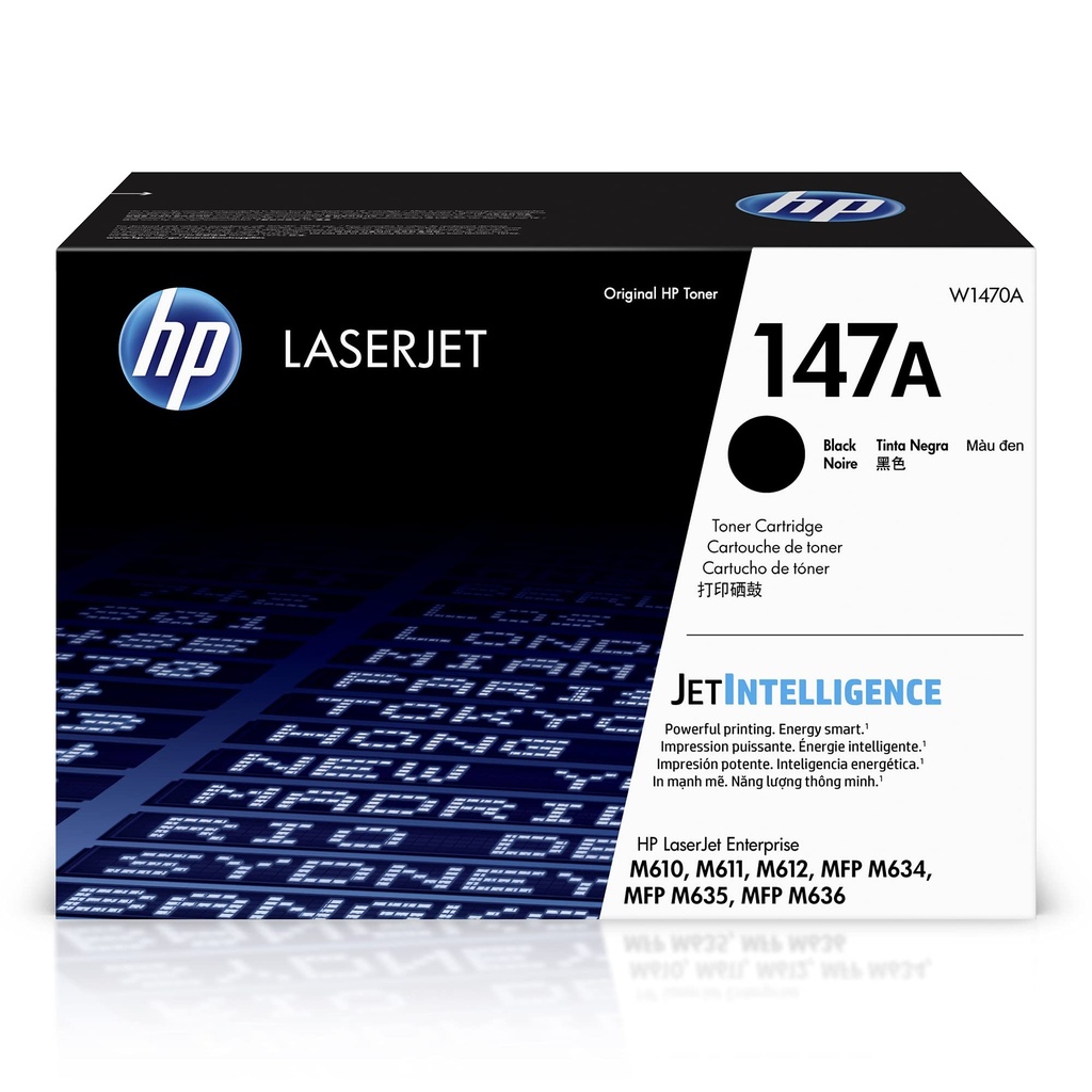 TONER HP - 147A - W1470A - NEGRO - 10,500 PAGINAS - PARA IMPRESORA LASERJET - M636FH, M611X, M610DN, M612X, M612X, M634Z, M612DN, M635FHT, M636Z, M635Z, M634H
