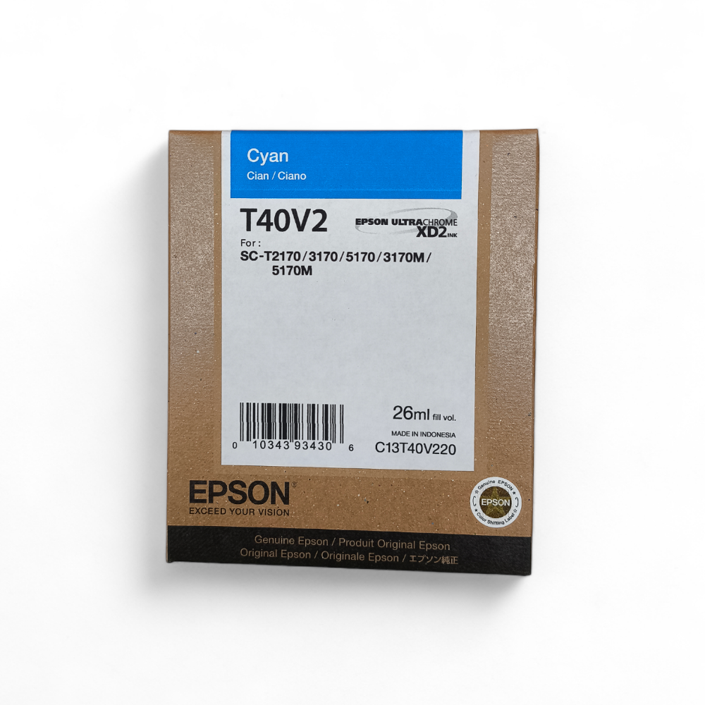 CARTUCHO EPSON XD2 T40V CYAN, COMPATIBLE CON SURECOLOR T3170 & T5170 PRINTERS (T40V220)