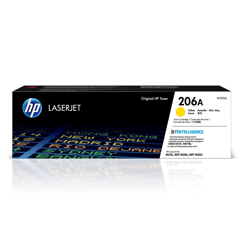 TONER HP 206A - W2112A - AMARILLO - 1,250 PAGINAS - PARA IMPRESORA COLOR LASERJET - M255DW - M255NW - M282FDW - M282NW - M283NW - M283FDW