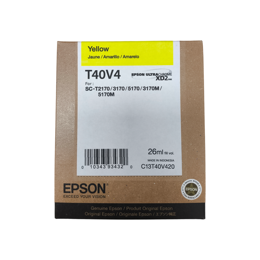 CARTUCHO EPSON XD2 T40V AMARILLO, COMPATIBLE CON SURECOLOR T3170 & T5170 PRINTERS. (T40V420)