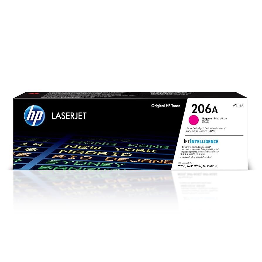 TONER HP 206A - W2113A - MAGENTA - 1,250 PAGINAS - PARA IMPRESORA COLOR LASERJET - M255DW - M255NW - M282FDW - M282NW - M283NW - M283FDW