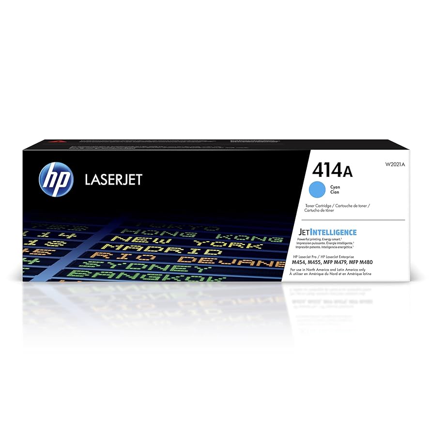 TONER HP 414A - W2021A - CYAN - 2,100 PAGINAS - PARA LASERJET - M454DN - M454DW - M479FDW - M479DW