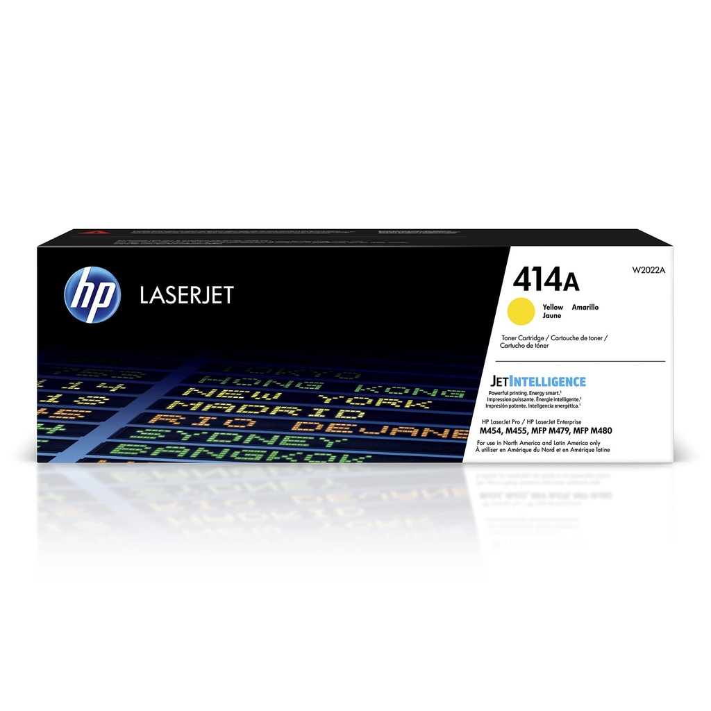 TONER HP 414A - W2022A - AMARILLO - 2,100 PAGINAS - PARA LASERJET - M454DN - M454DW - M479FDW - M479DW