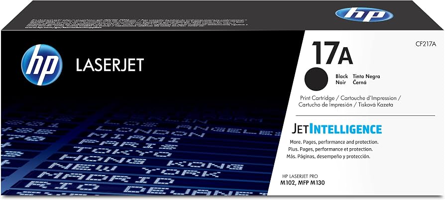 TONER HP 17A - CF217A - NEGRO - 1,600 PAGINAS - PARA IMPRESORA LASERJET- M102, M130