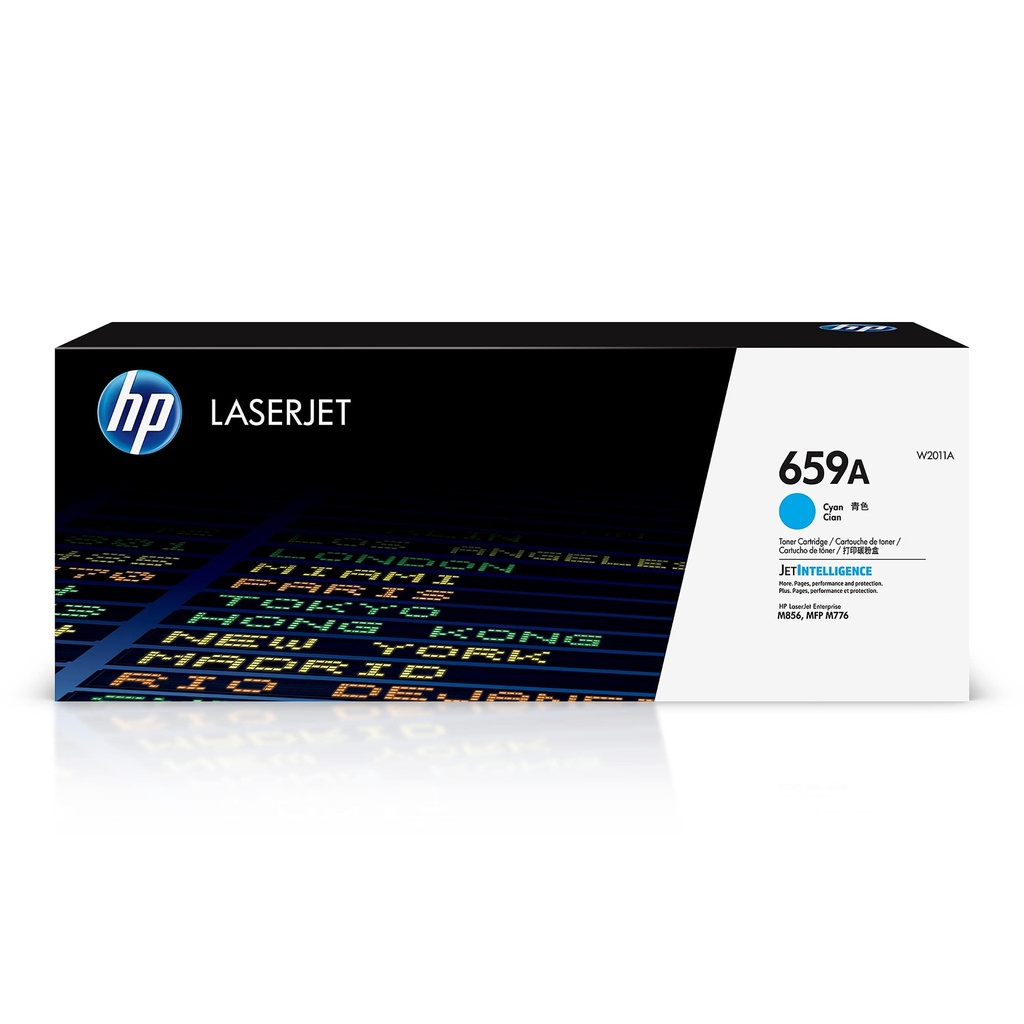 TONER HP 659A - W2011A - CYAN - 13,000 PAGINAS - PARA IMPRESORA COLOR LASERJET - MM856DN, M776DN, M776ZS, M776Z