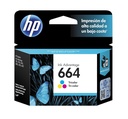 CARTUCHO HP 664 - F6V28AL - TRICOLOR - 2ML - PARA IMPRESORA INK ADVANTAGE 2135 / 2675 / 3635 / 4535 / 3835 / 1115 / 3775 / 3785 / 5075